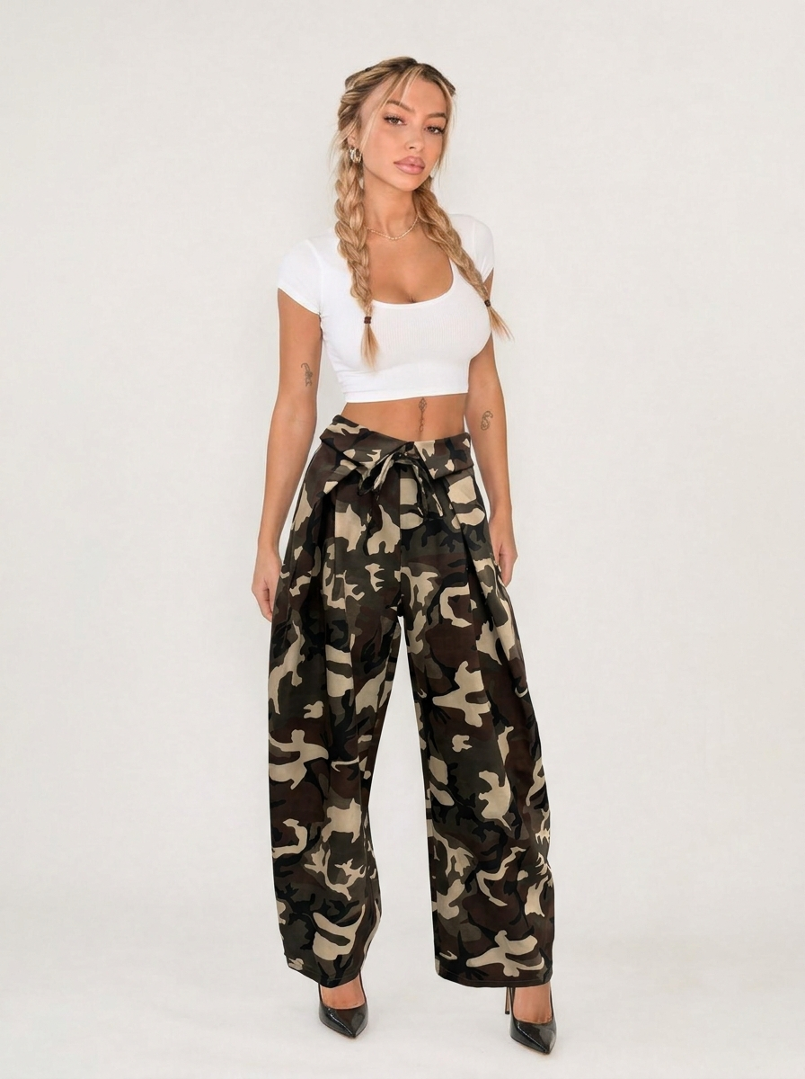 Pantalone Camu con fiocco
